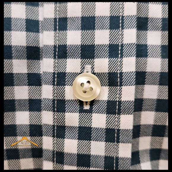 Brooks Brothers Dress Shirt - XL, Green & White Gingham, Button Down Collar - Picture 4 of 8